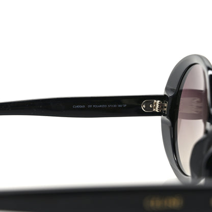 Celine Acetate Polarized Oval Sunglasses CL 400651 Black 6 of 6
