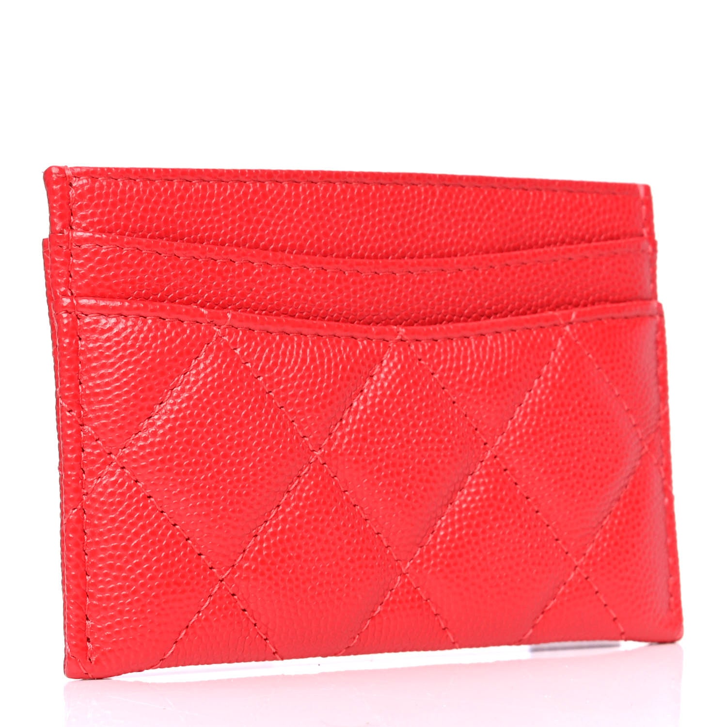Chanel Caviar Quilted Card Holder Red 2 of 4