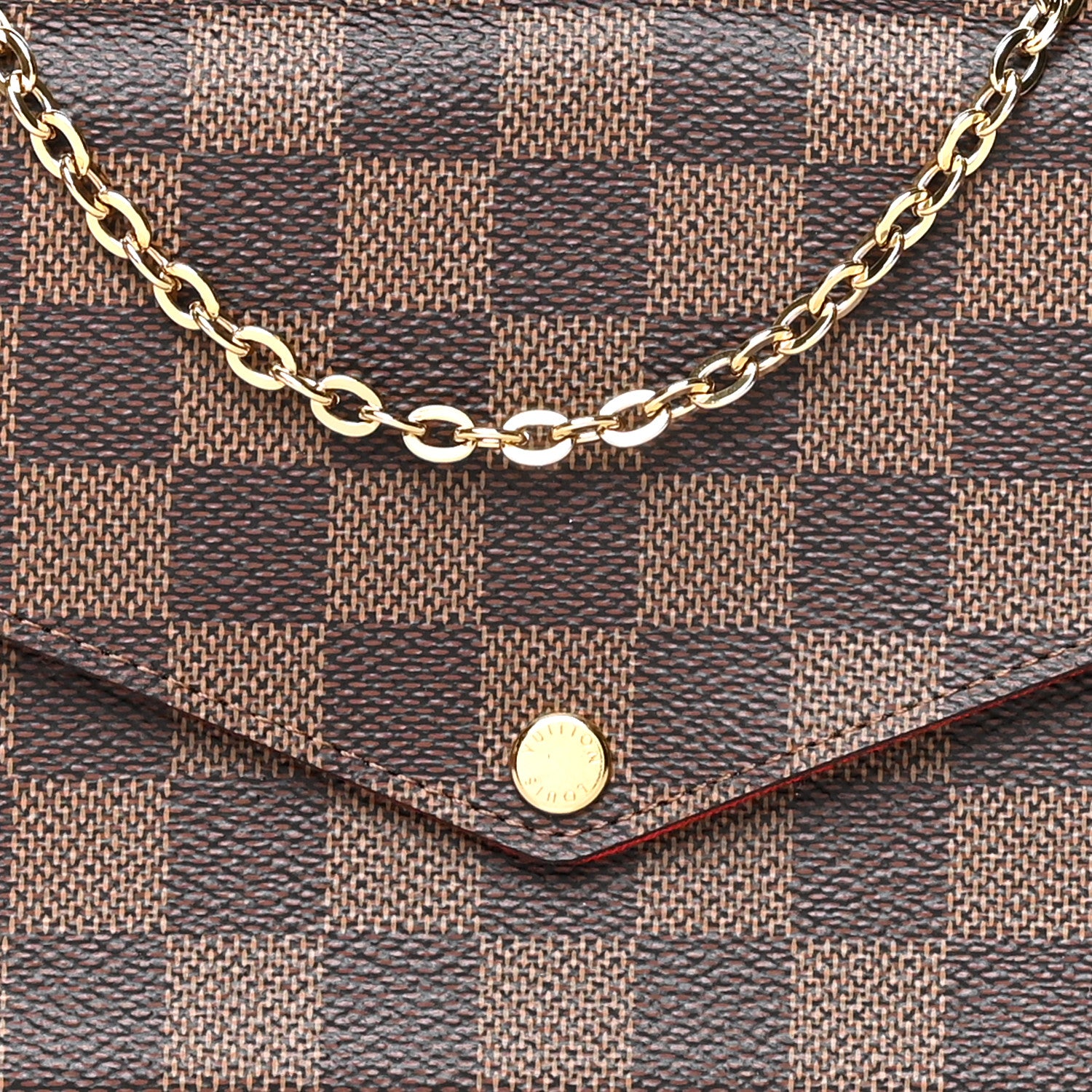 Louis Vuitton Damier Ebene Pochette Felicie Chain Wallet 10 of 13