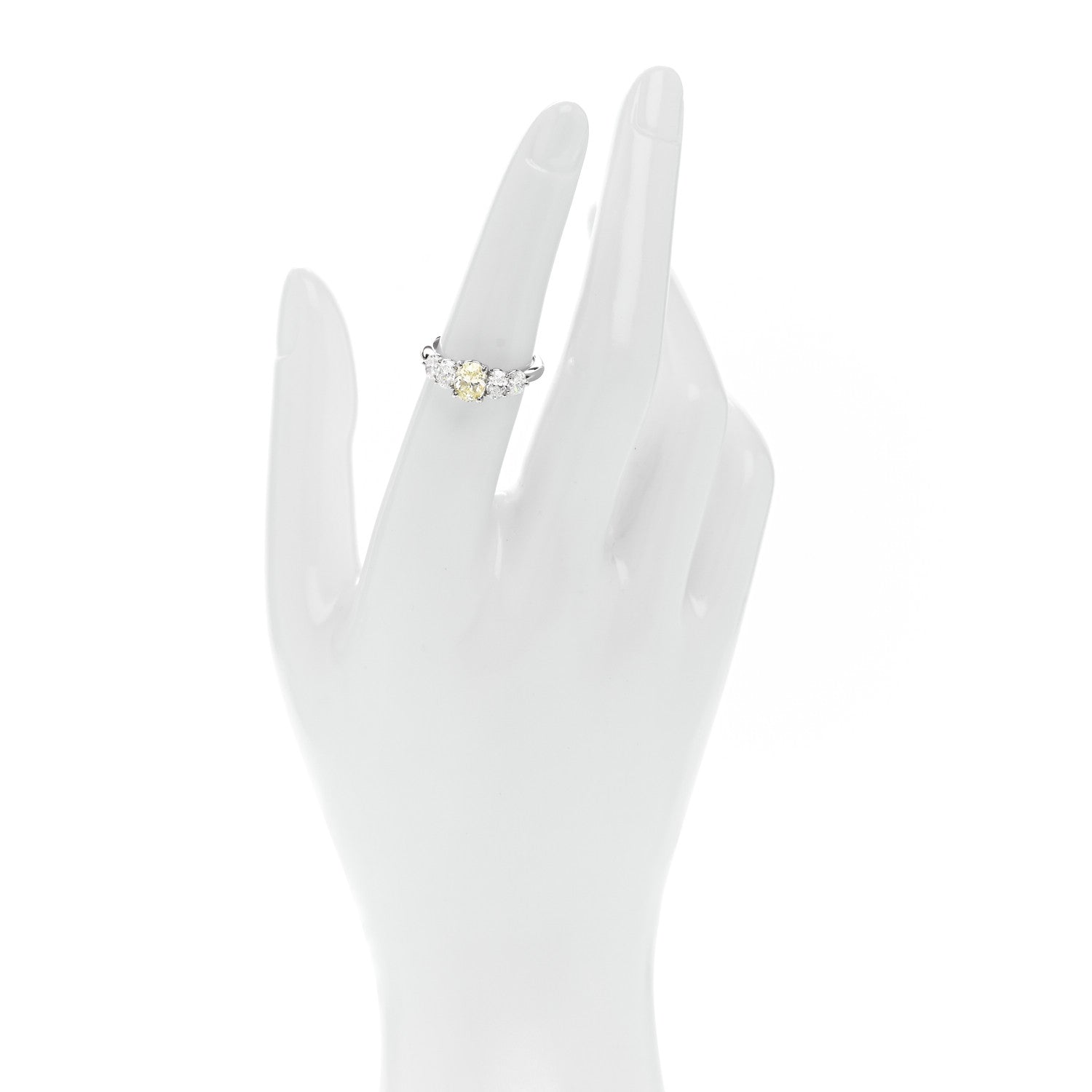 Parker & West by FASHIONPHILE Platinum Yellow Diamond 1.71ctw Five Stone Ring 51 5.75 2 of 10