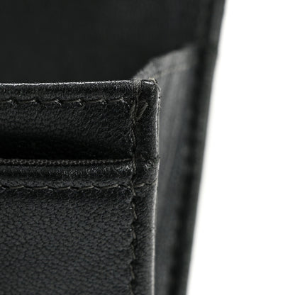 Chanel Metallic Caviar Quilted Vintage Mademoiselle Flap Card Holder Charcoal 12 of 14