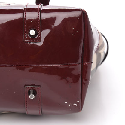 Burberry Patent Nova Check Medium Denham Tote Dark Red 11 of 11