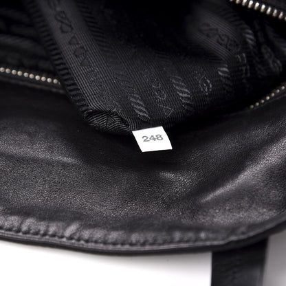 Prada Tessuto Nylon Calfskin Grommet Tote Black 10 of 12
