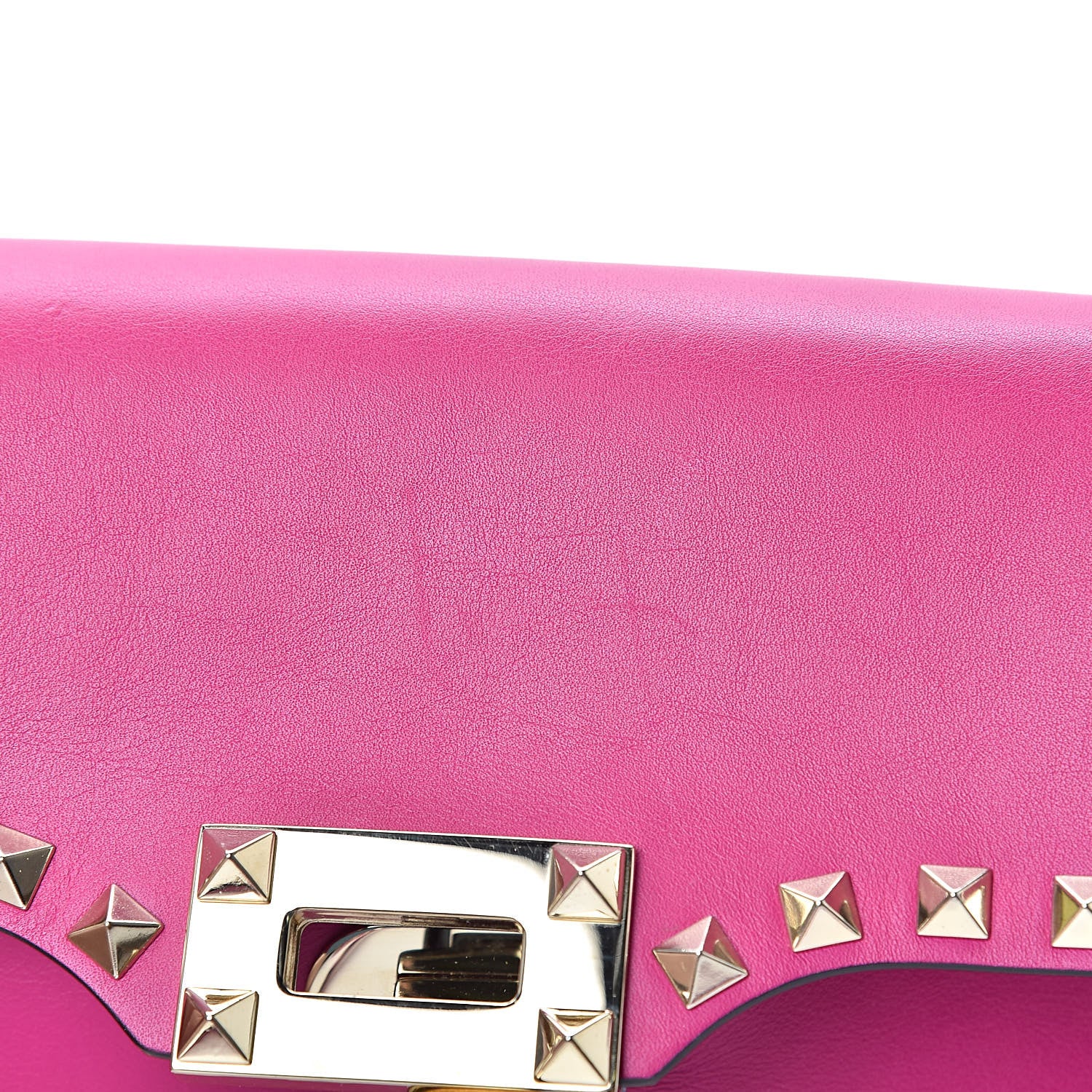 Valentino Garavani Vitello Mini Rockstud Flap Saddle Crossbody Bag Fuxia 15 of 15