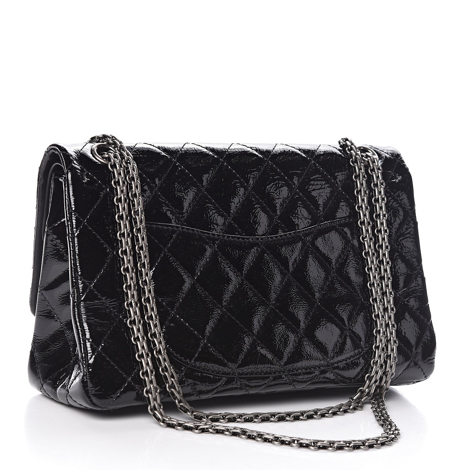Chanel Distressed Patent Quilted 2.55 Reissue 226 Flap Black 3 of 14