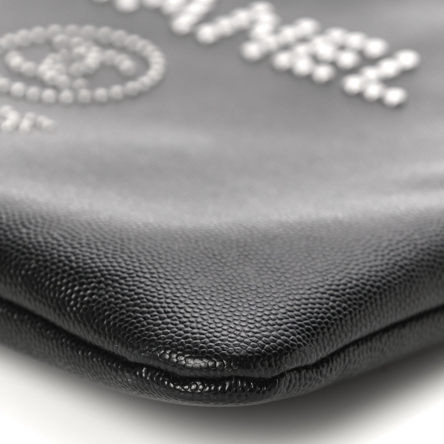 Chanel Caviar Studded Medium Deauville Pouch Black 10 of 10