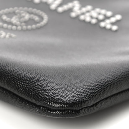 Chanel Caviar Studded Medium Deauville Pouch Black 10 of 10