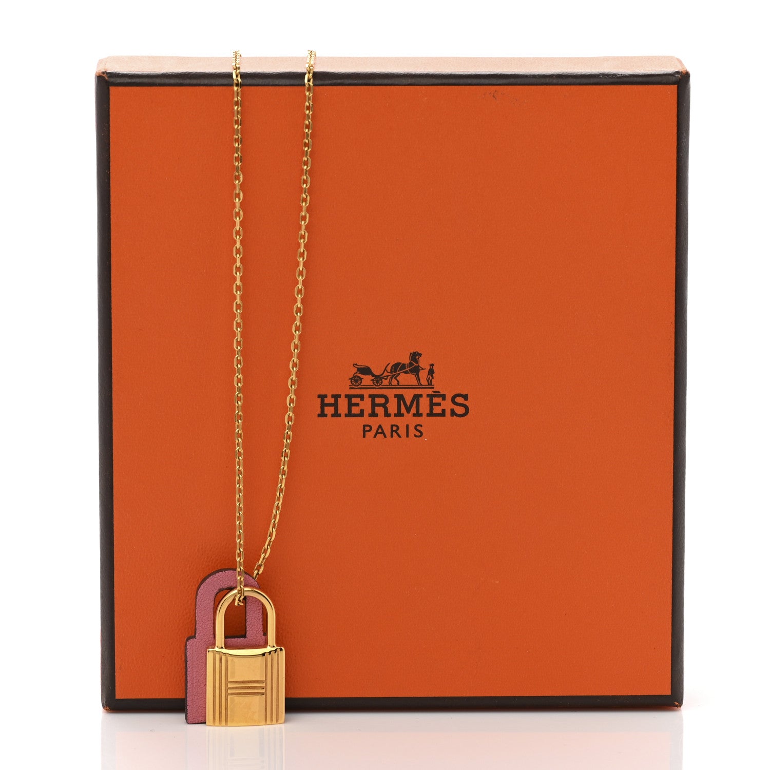 Hermes Swift Small O'Kelly Pendant Necklace Rose Azalee 8 of 8