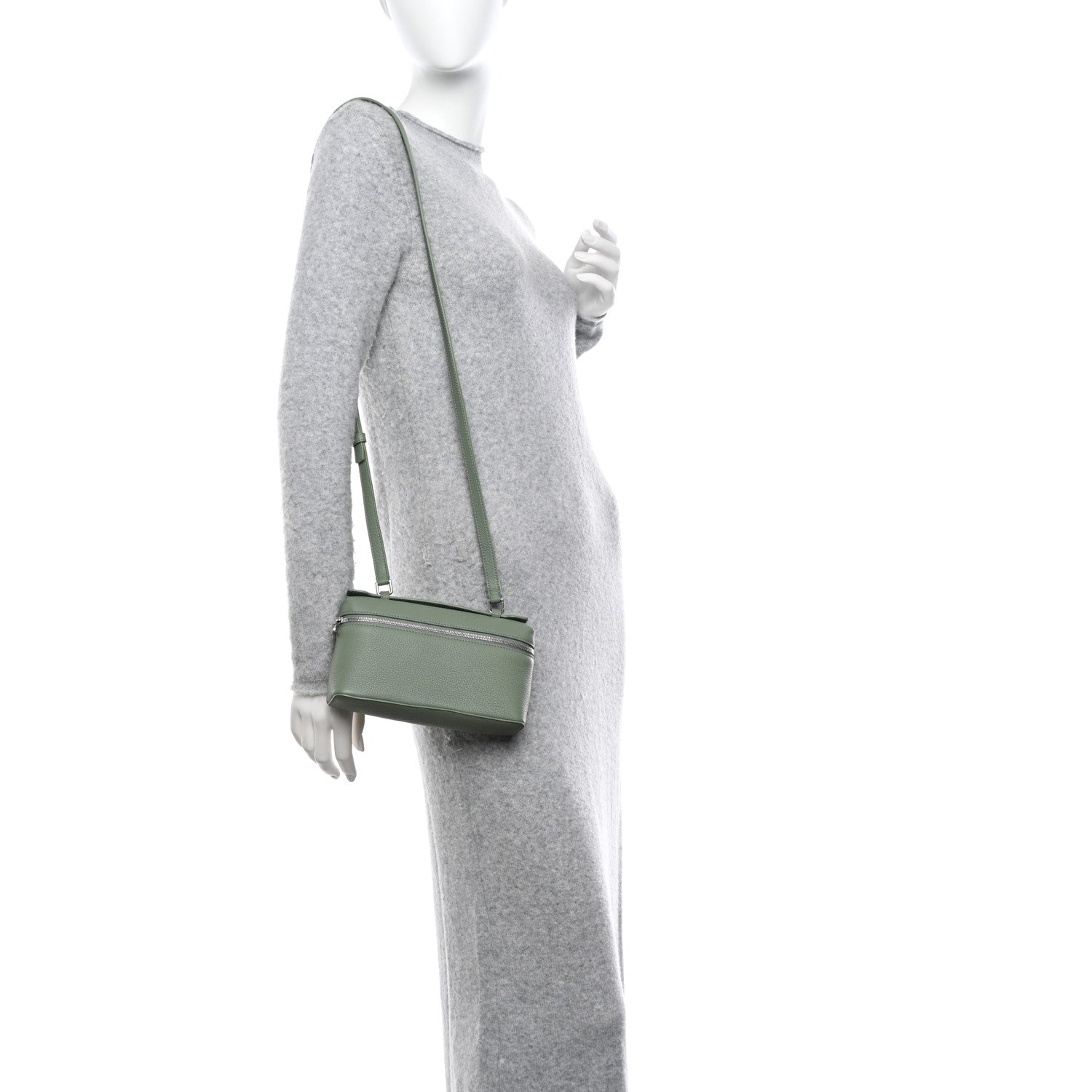 Loro Piana Grained Calfskin L19 Extra Pocket Pouch Sage Brush Leaves 2 of 10