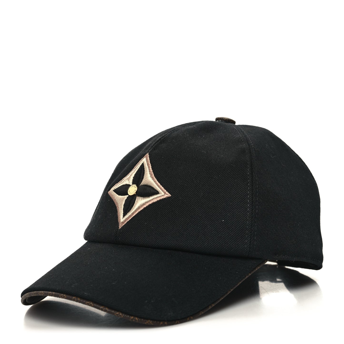 Monogram Cotton Jacquard Embroidered LV Day Cap L Black