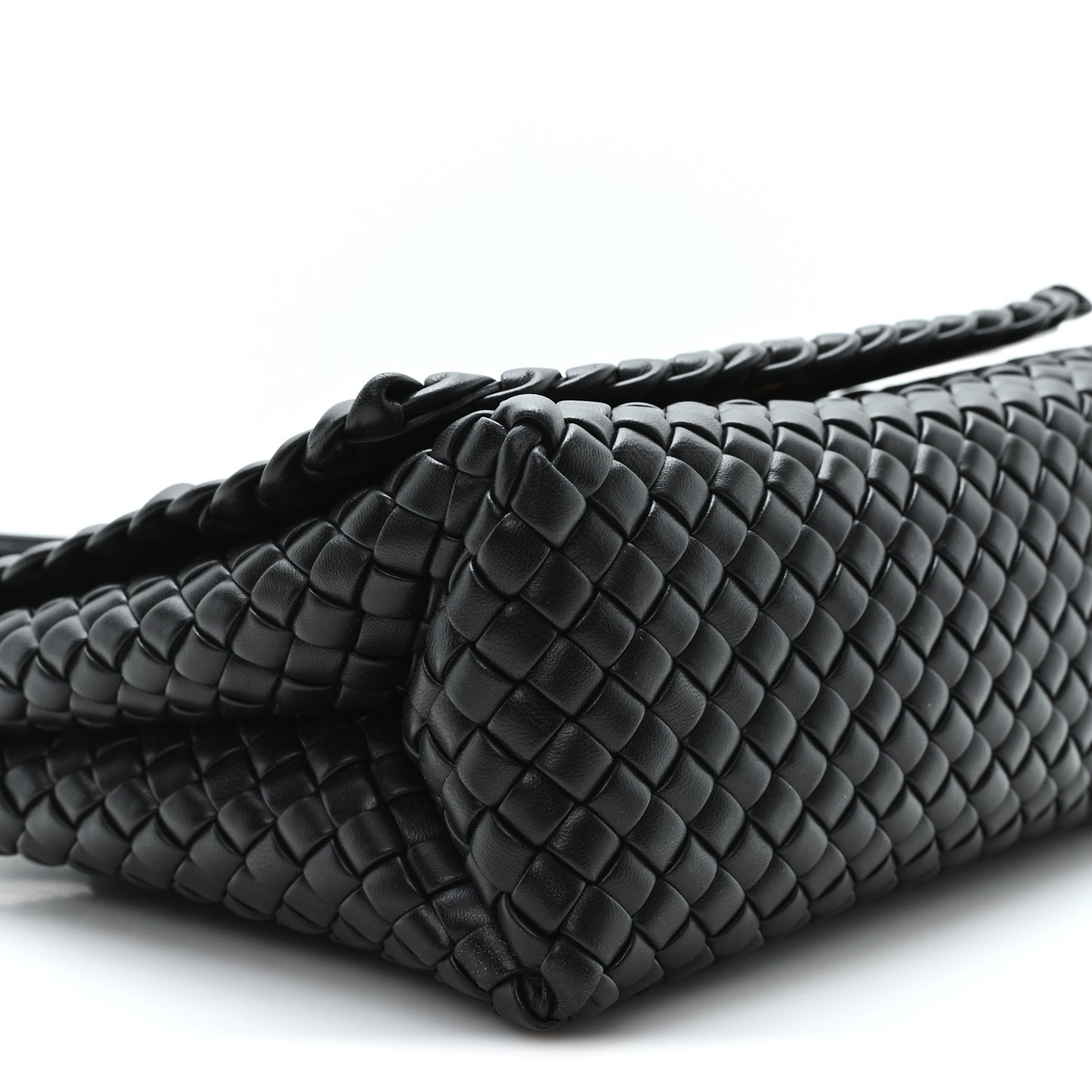 Nappa Intrecciato Patti Top Handle Bag Black