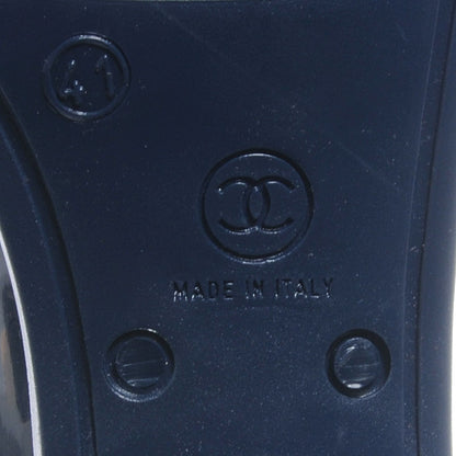 Chanel Rubber Camellia Rain Boots 41 Dark Blue 5 of 5