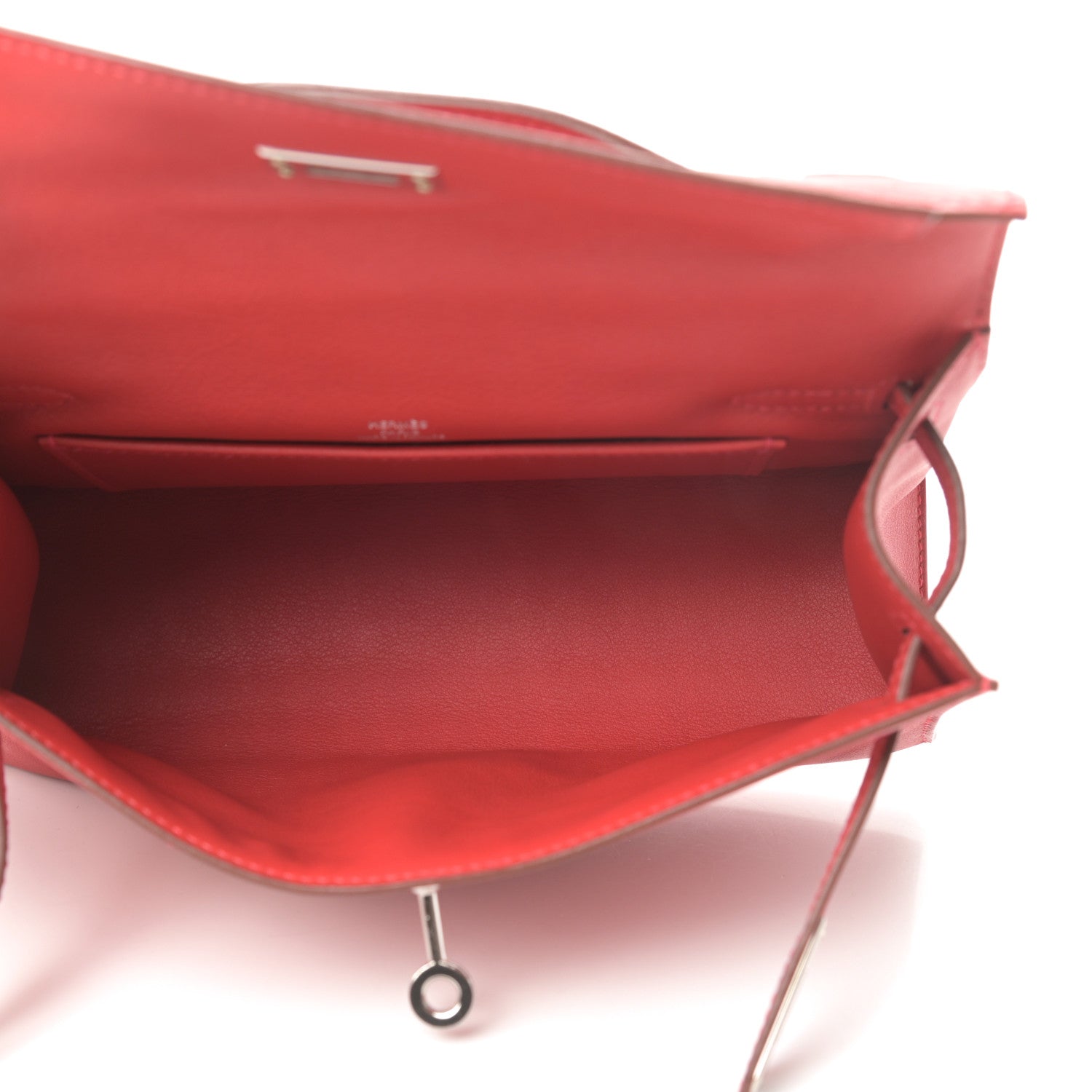 Hermes Swift Kelly Pochette Clutch Rouge Casaque 5 of 9