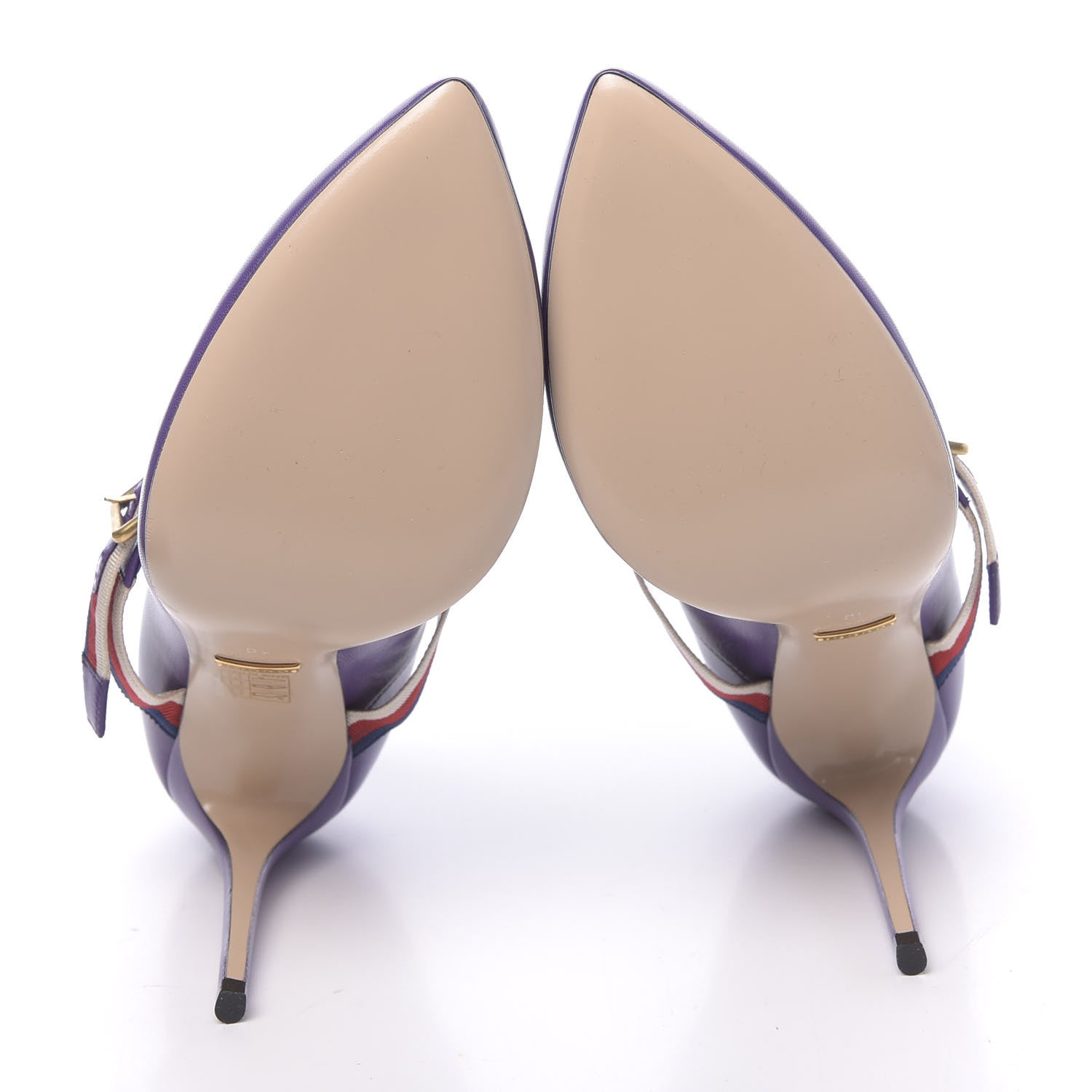 Gucci Malaga Kid Sylvie High Heel Pumps 40 Shine Purple 5 of 9