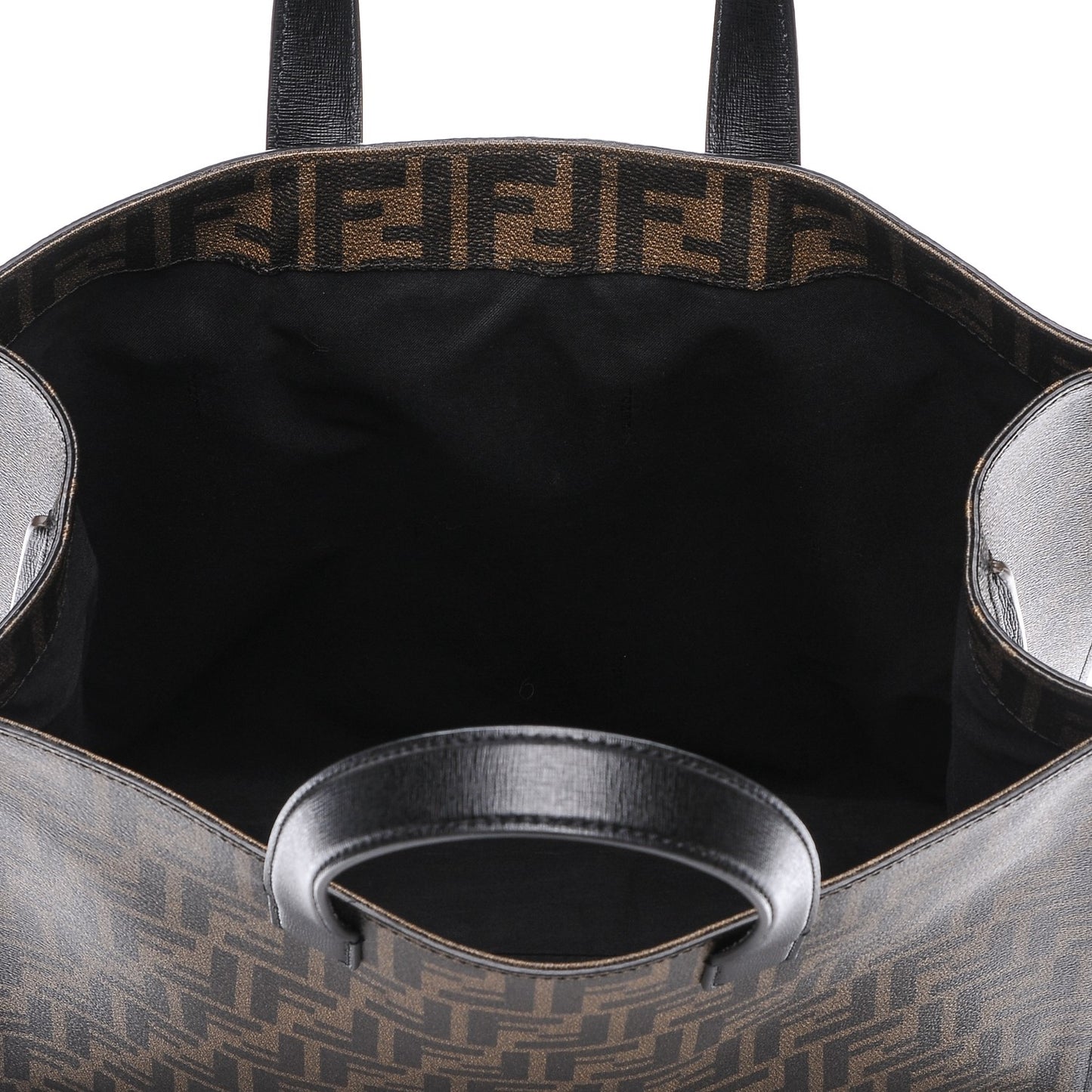 Zucca Spalmati Vitello Elite Shopping Tote Tobacco Black