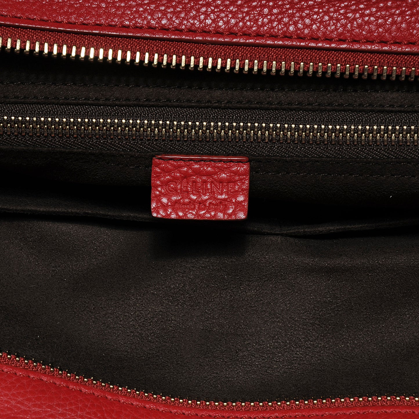 Pebbled Leather Mini Luggage Bag Red