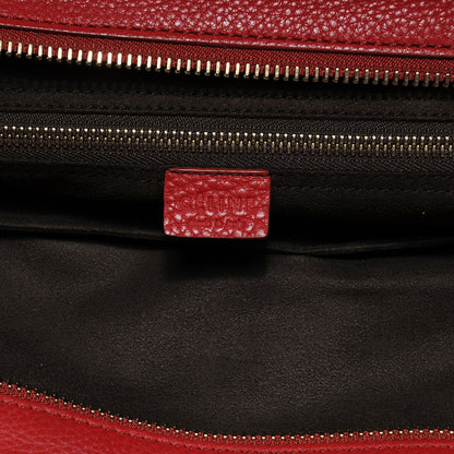 Celine Pebbled Leather Mini Luggage Bag Red 6 of 8