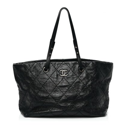 Chanel Glazed Calfskin Large On The Road Tote Black 1 of 10
