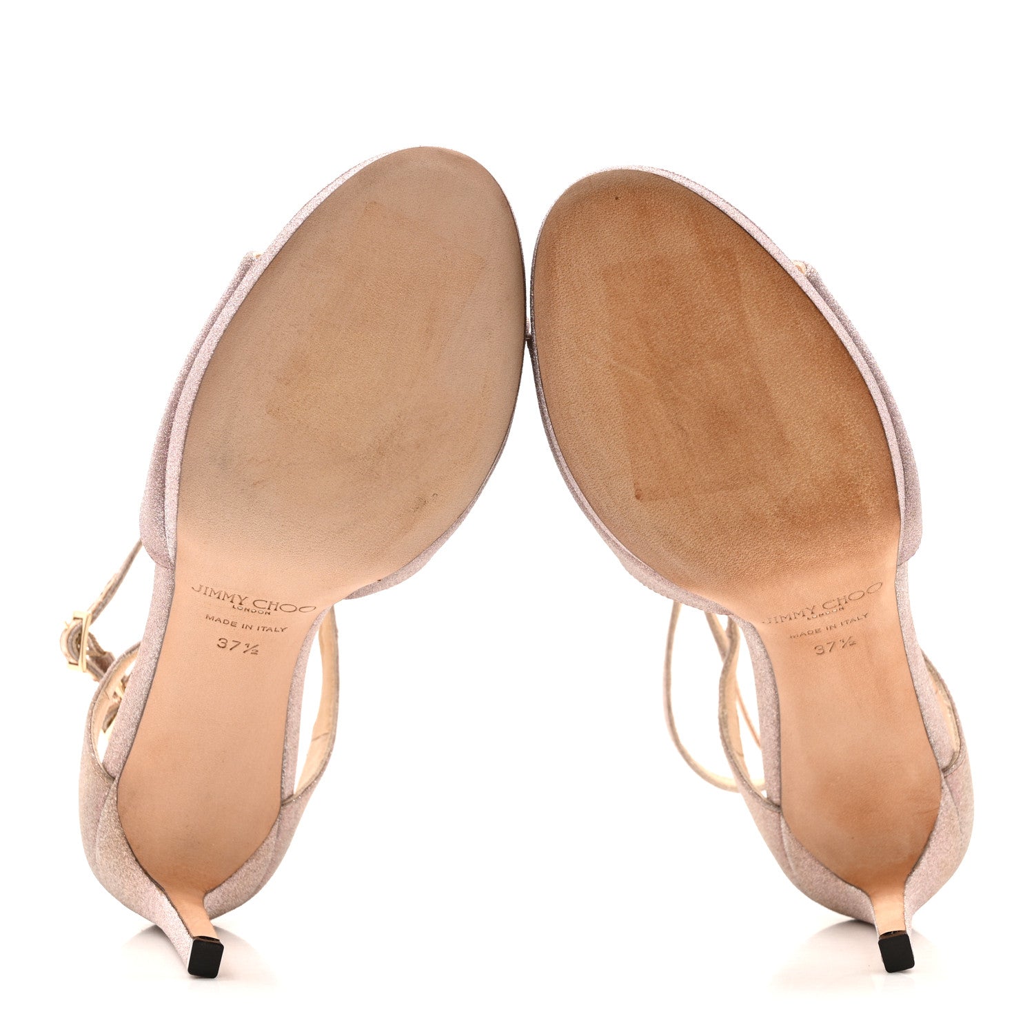 Jimmy Choo Glitter Lang Sandals 37.5 Ballet Pink 1821465
