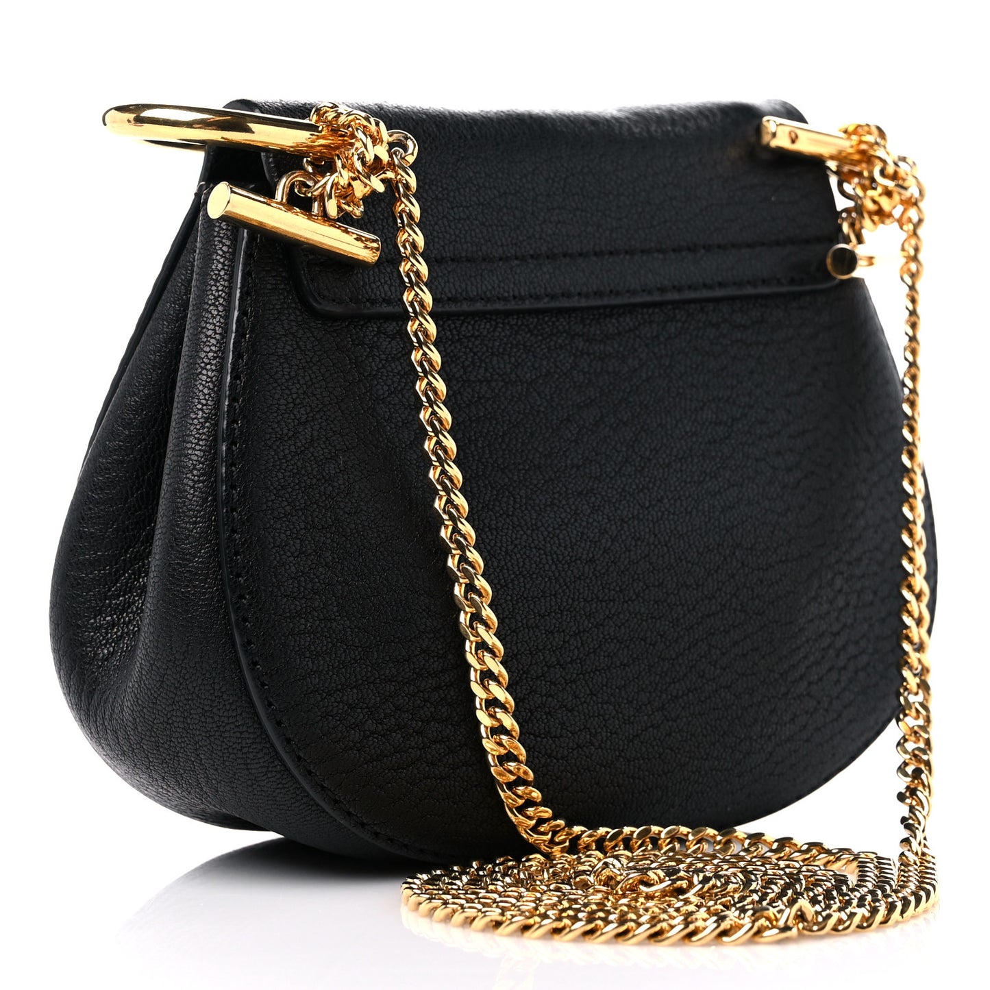 Grained Lambskin Nano Drew Shoulder Bag Black