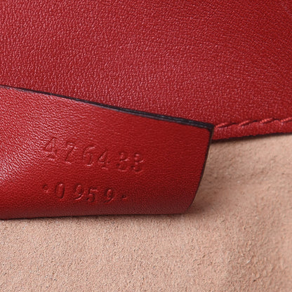 Gucci Calfskin Matelasse Super Mini GG Marmont Shoulder Bag Hibiscus Red 7 of 13