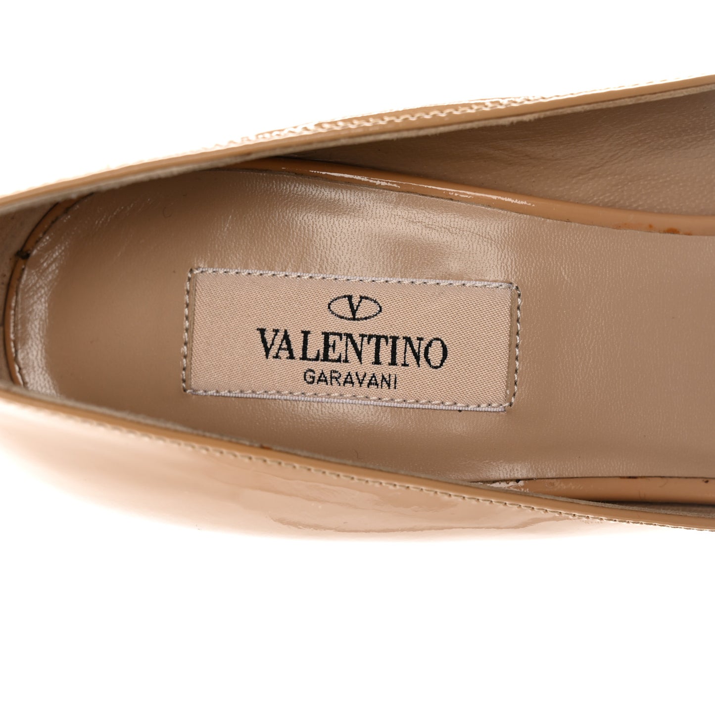 Patent Couture Bow Peep Toe Low Heel Pumps 39.5 Beige