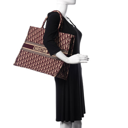 Christian Dior Oblique Large Book Tote Burgundy Multicolor 2 of 10