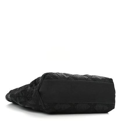 Chanel Nylon Grosgrain Quilted Maxi Lifestyle Shopping Bag Black 4 of 10