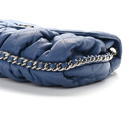 Chanel Washed Lambskin Quilted Medium Chain Around Messenger Blue 8 of 8