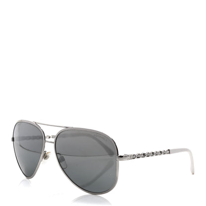 Chanel Lambskin Aviator Chain Sunglasses 4194-Q White 1 of 6