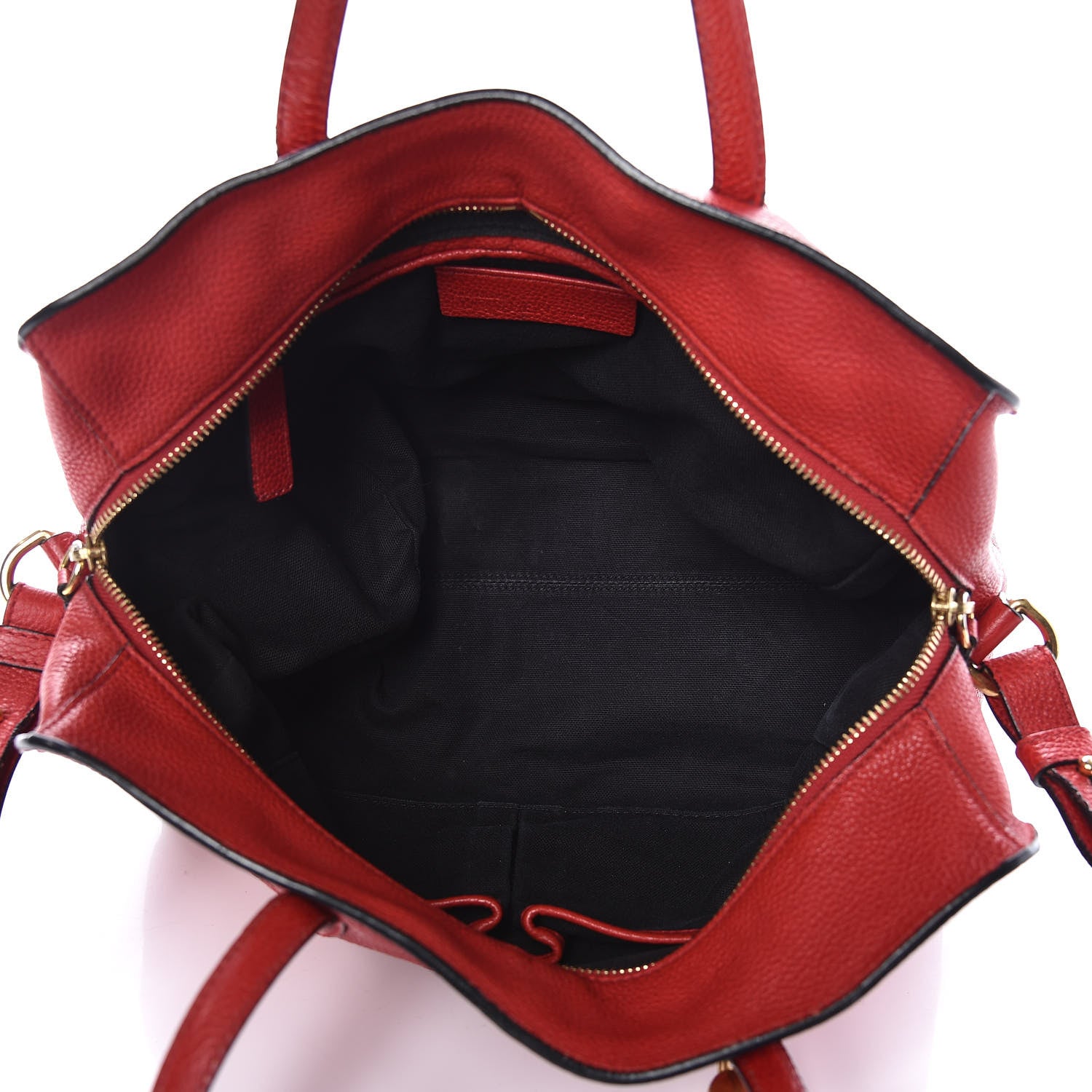 Alexander McQueen Pebbled Calfskin Small Skull Padlock Zip Around Tote Red 5 of 22