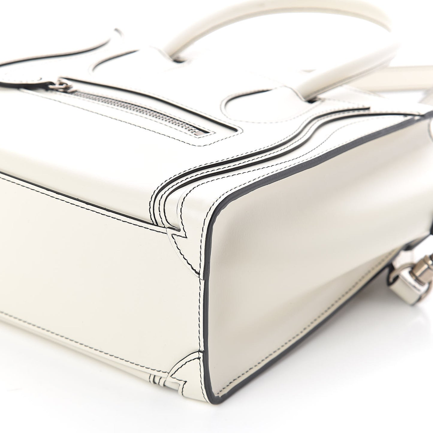 Satin Calfskin Nano Debossed Luggage White