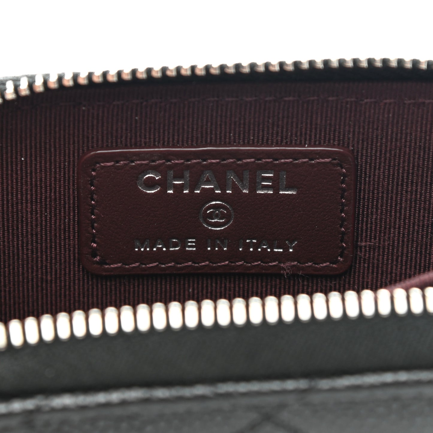 Caviar Quilted Zip Card Holder Black