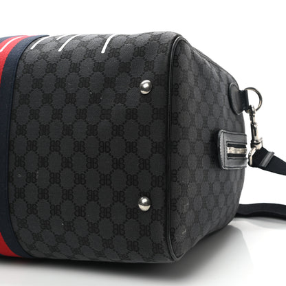 Gucci X BALENCIAGA BB Monogram Web Graffiti Medium Ophidia Carry-On Duffle Bag Black 10 of 10