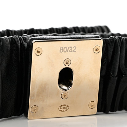 Chanel Lambskin Ruched Turn Lock CC Belt 80 32 Black 3 of 5