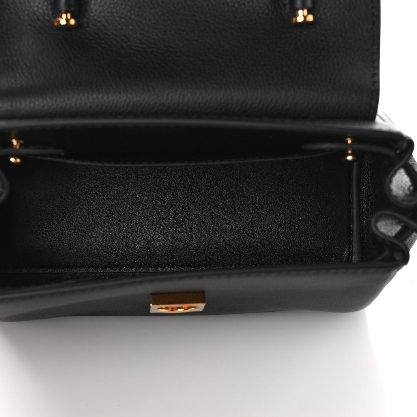 Grained Calfskin Small La Medusa Top Handle Bag Black
