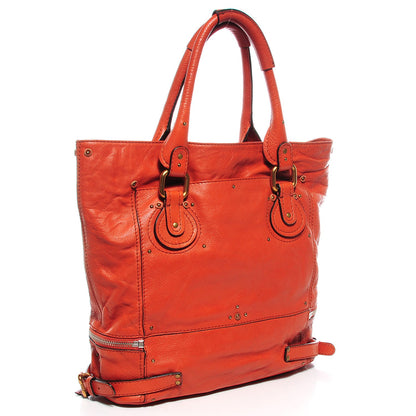 Chloe Leather Paddington Tote Orange 4 of 10