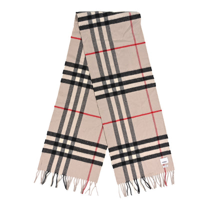 Burberry Cashmere Giant Check Fringe Scarf Ivory 2 of 3