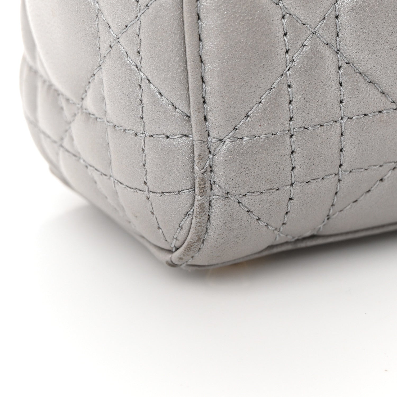 Christian Dior Metallic Lambskin Cannage Mini Lady Dior Grey 15 of 17