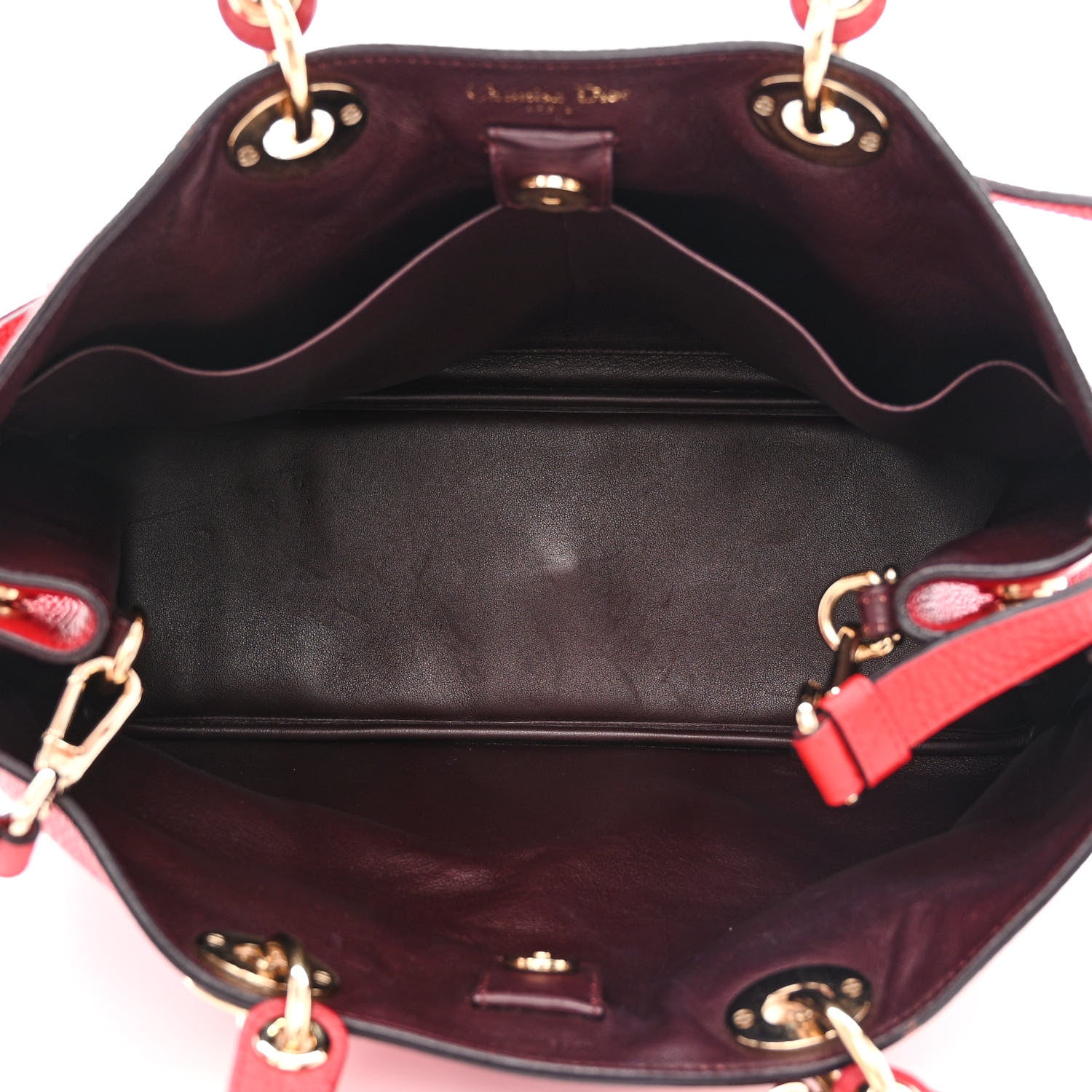 Christian Dior Smooth Calfskin Large Diorissimo Tote Red 6 of 20