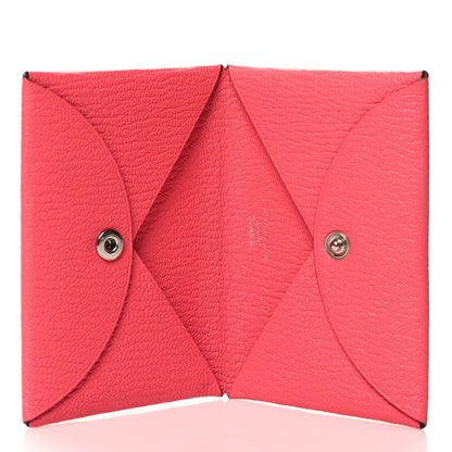 Hermes Chevre Mysore Calvi Card Case Rose Lipstick 5 of 9