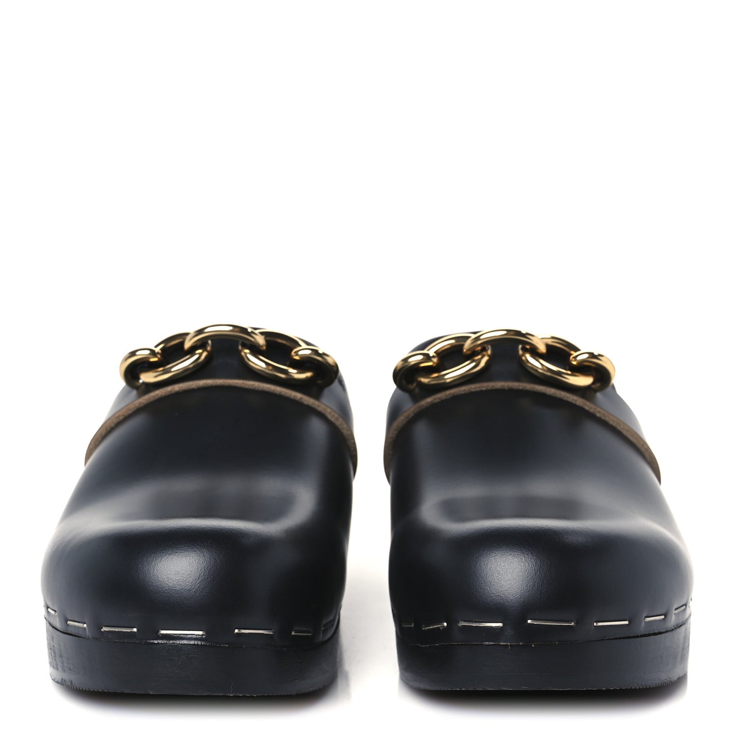 Smooth Calfskin Le Maillon Clogs 37 Black