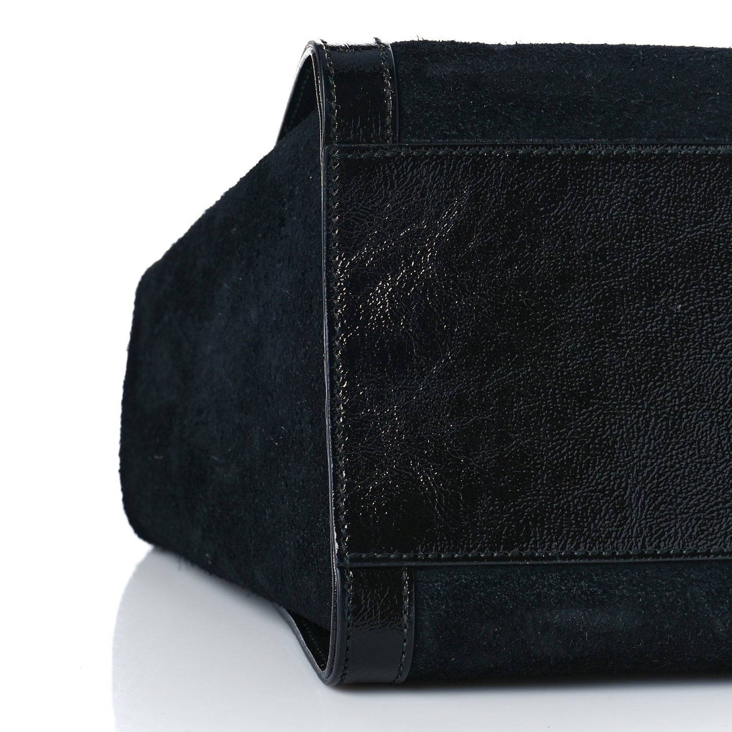 Suede Patent GG Web Medium Ophidia Tote Bag Black