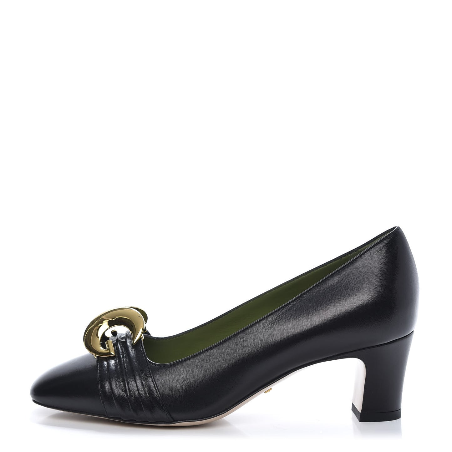 Malaga Kid Half Moon GG Square Toe Pumps 35 Black