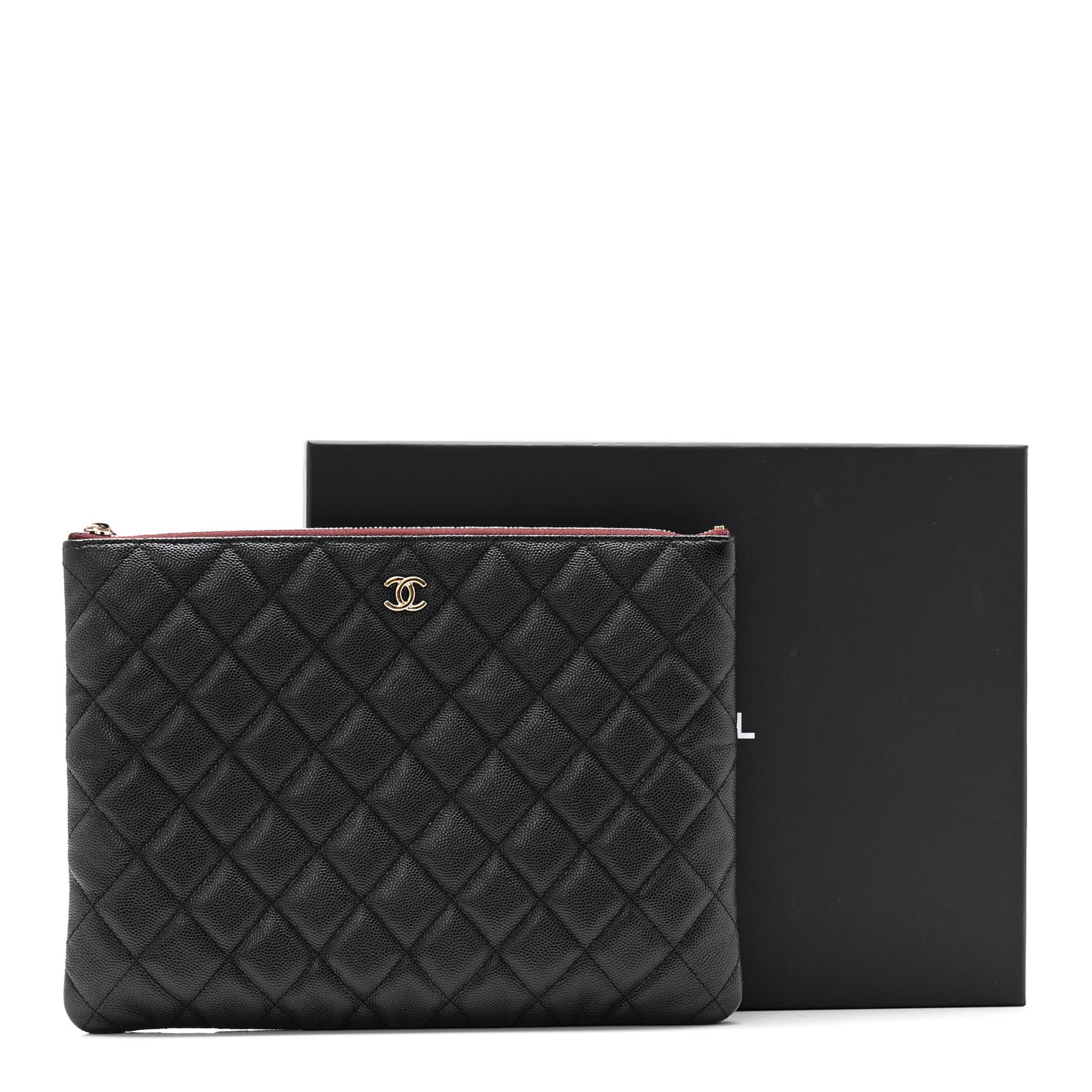 Caviar Quilted Medium Cosmetic Case Black