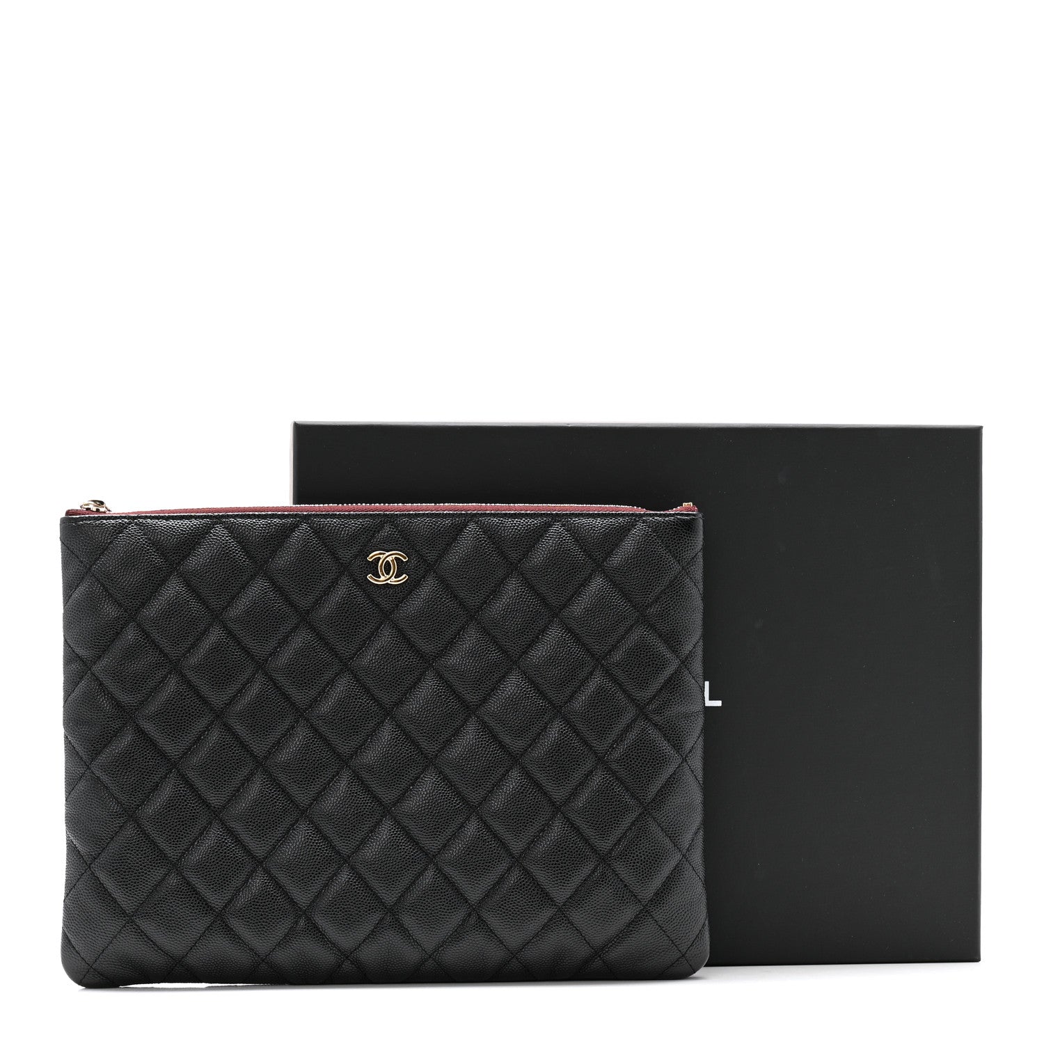 Chanel Caviar Quilted Medium Cosmetic Case Black 11 of 11