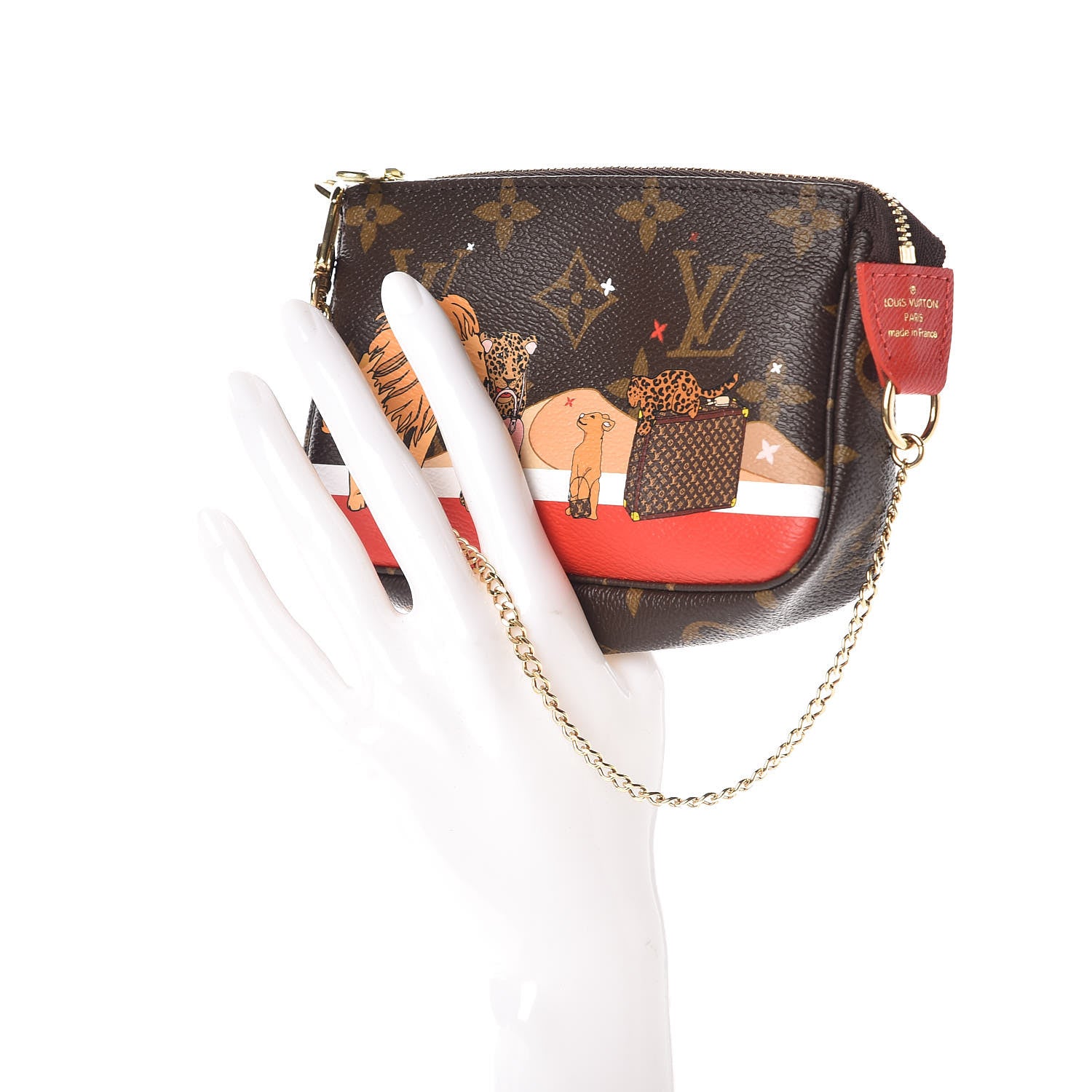 Louis Vuitton Monogram 2018 Christmas Animation Mini Cats Pochette Accessories 2 of 7