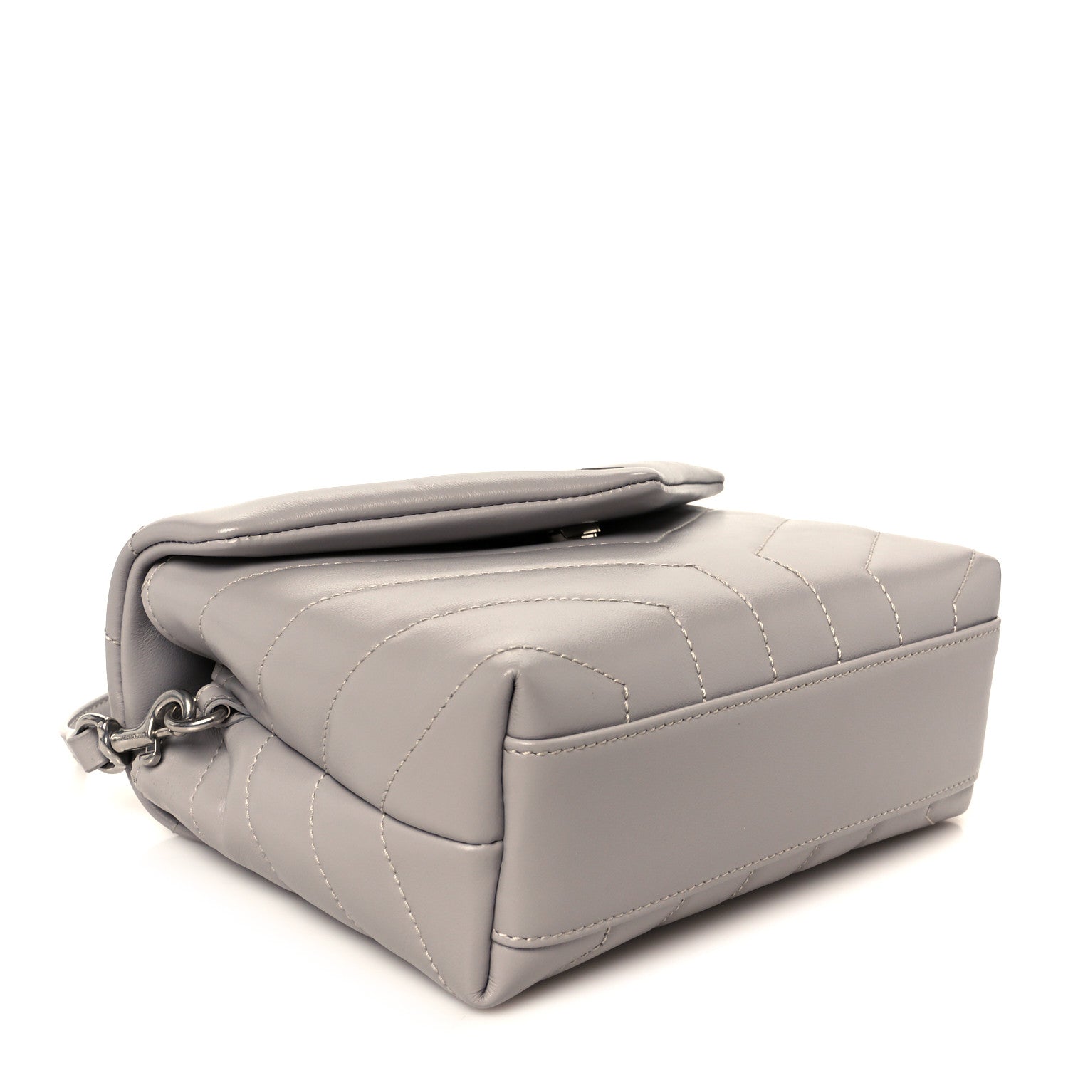 Saint Laurent Calfskin Y Quilted Monogram Toy Loulou Satchel Granite 4 of 12