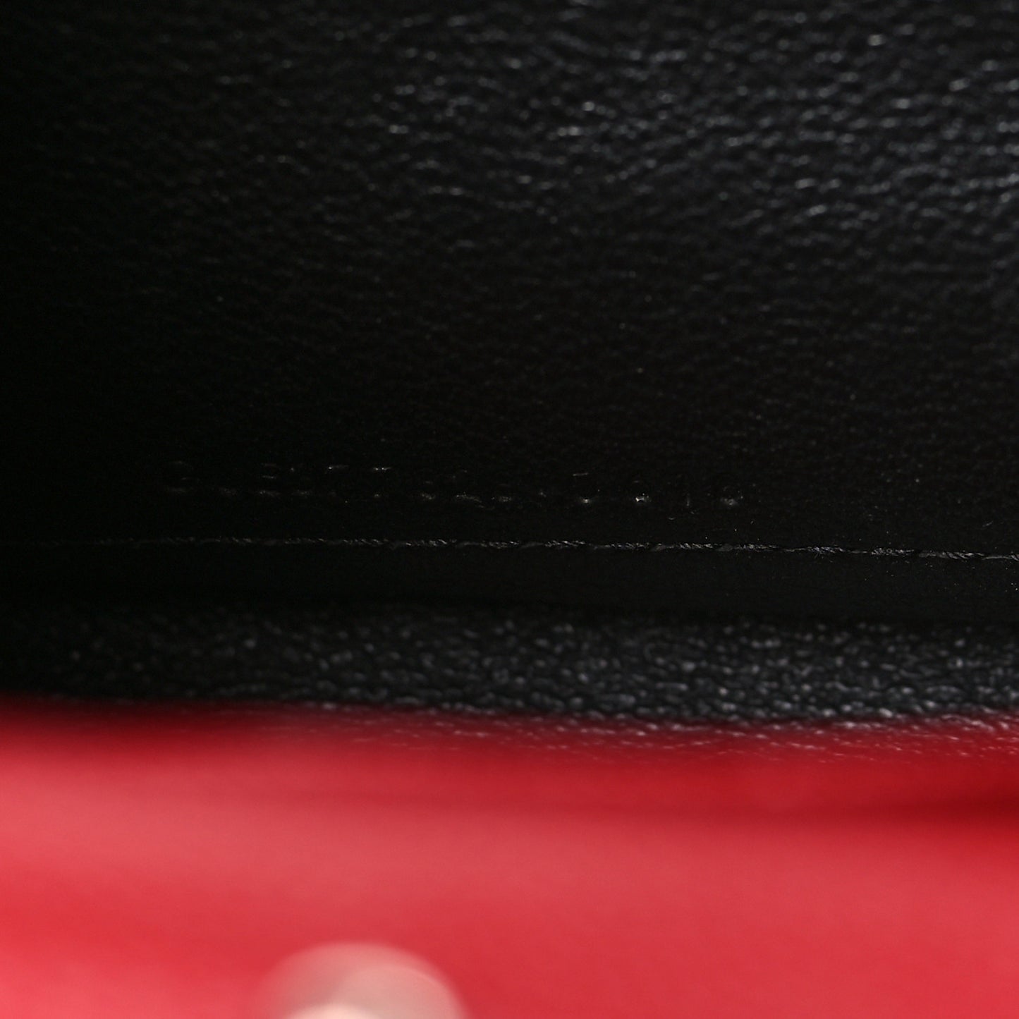Grain De Poudre Matelasse Chevron Monogram Chain Wallet Red