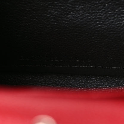 Saint Laurent Grain De Poudre Matelasse Chevron Monogram Chain Wallet Red 7 of 10